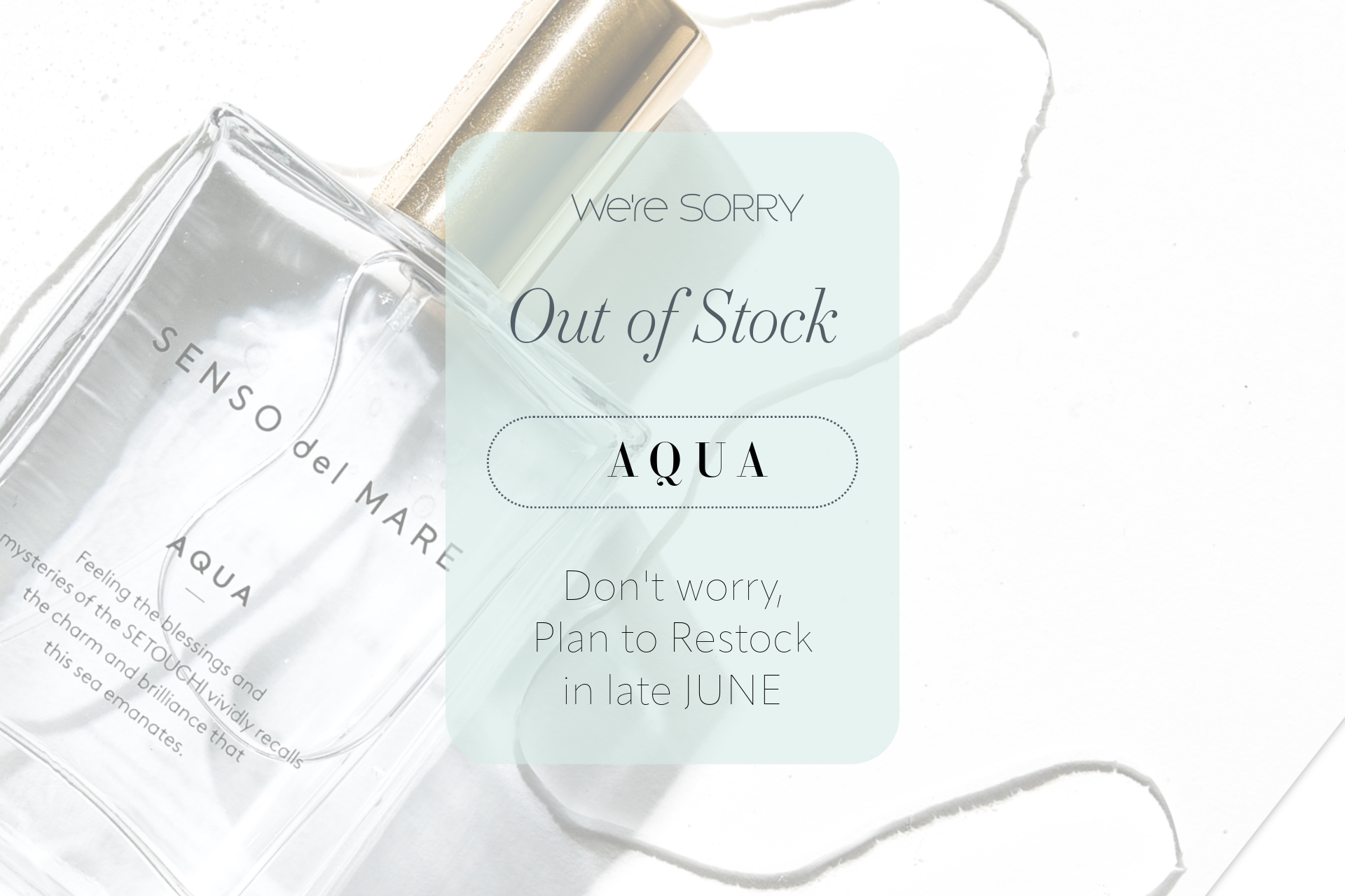 AQUA is OUT of STOCK