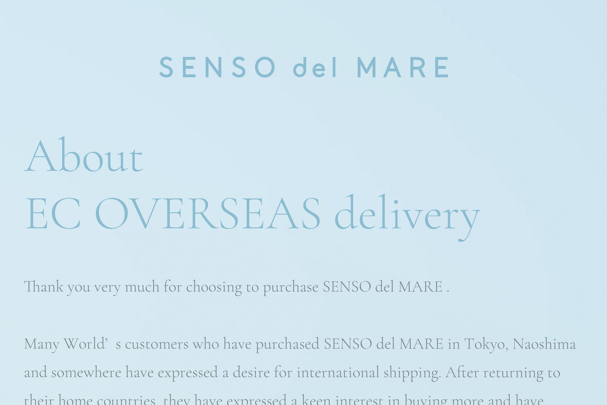 About EC OVERSEAS delivery.